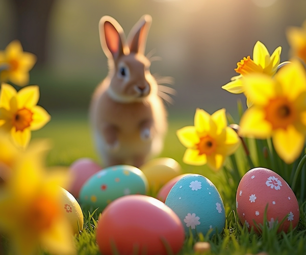 Paashaas met paaseieren